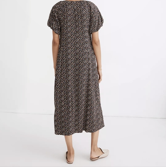 Madewell Bubble-Sleeve Button-Front Midi Dress in Adorable Ditsy / SMALL (OBO) - Picture 6 of 12